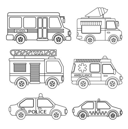 Специальный транспорт раскраски для детей