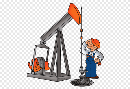 Нефтяная качалка на прозрачном фоне