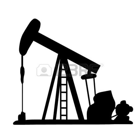 Нефтяная вышка черно белая