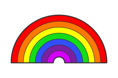 Эскиз радуги для малышей