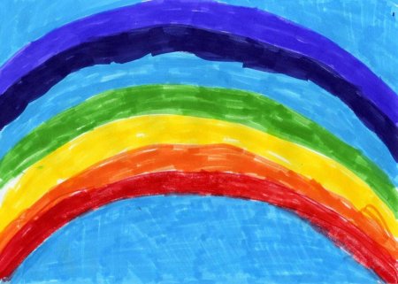 Радуга рисунок красками