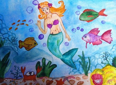 Русалочки в подводном царстве рисование в подготовительной группе