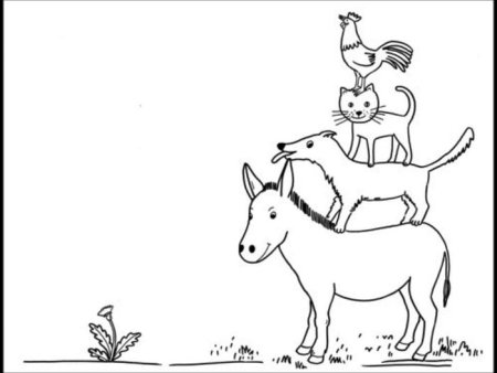 Бременские музыканты братья Гримм рисунок