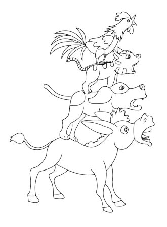 Рисунки к сказке Бременские музыканты братья Гримм