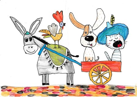 Детские рисунки Бременские музыканты