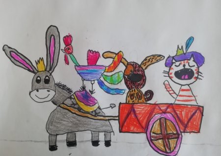 Детские рисунки Бременские музыканты