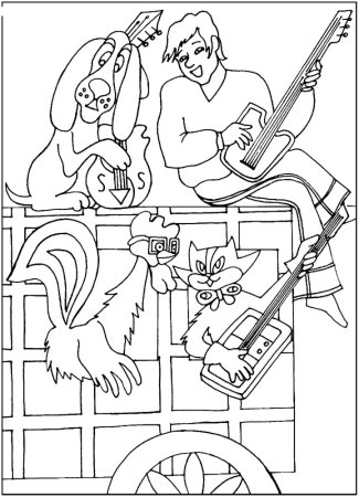 Бременские музыканты раскраска