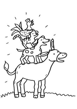 Рисунки к сказке Бременские музыканты братья Гримм