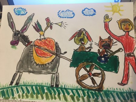 Бременские музыканты рисунок детский