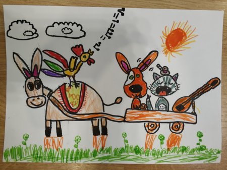 Детские рисунки Бременские музыканты