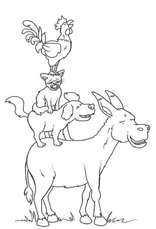 Братья Гримм Бременские музыканты раскраска