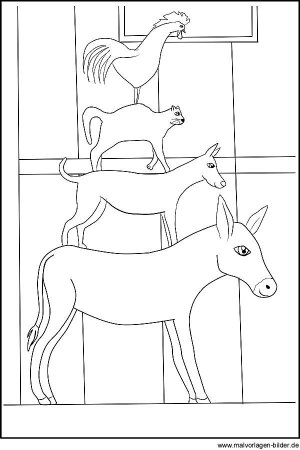 Рисунок по сказке Бременские музыканты