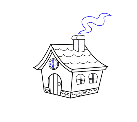 Дом с трубой и дымом