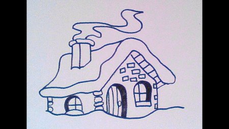 Трафарет домик с трубой