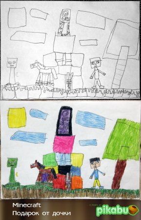 Раскраска майнкрафт КРИПЕР И Стив