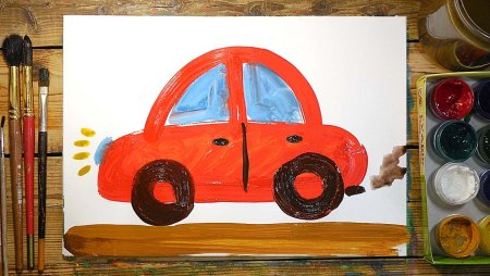 Рисование машина средняя группа