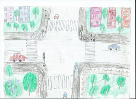 Перекресток рисунок