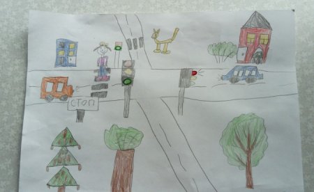 Перекресток со светофором