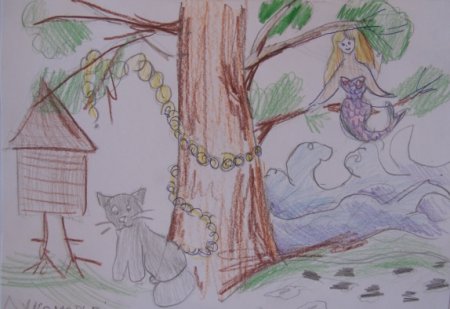 Иллюстрации к Лукоморью Пушкина простые