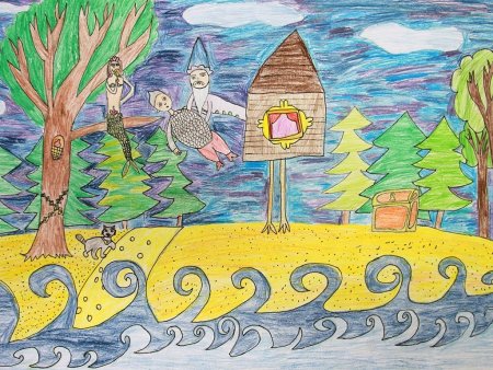 Детские рисунки по сказкам Пушкина