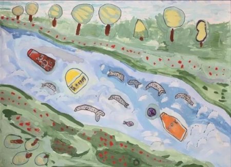 Детские рисунки на тему загрязнение воды