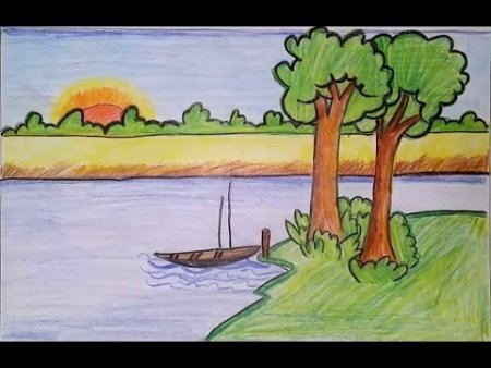 Рисунок Волги реки детский