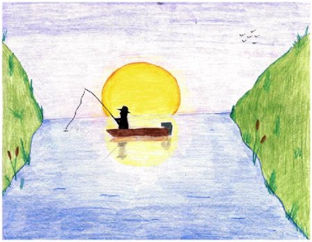 Рисунок Волги реки детский