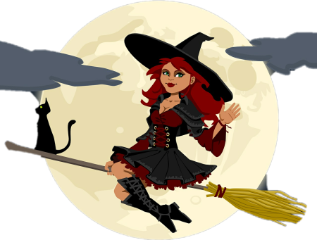 Хэллоуин ведьмочка на метле
