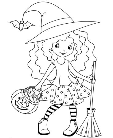 Раскраска ведьмочка