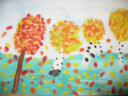 Осенний лес красками детям