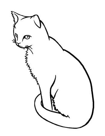 Сидячая кошка рисунок