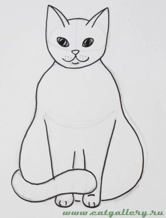 Простенький котик рисование