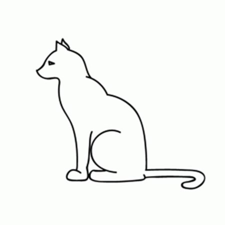 Лайн кота сбоку