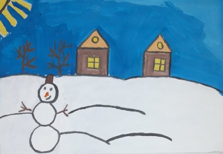 Детские рисунки приход зимы