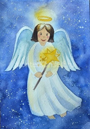 Рисование Рождественского ангела