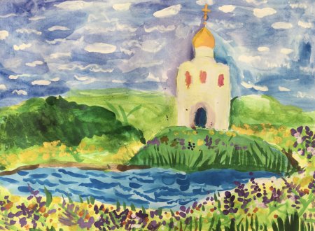 Храм Покрова рисунок
