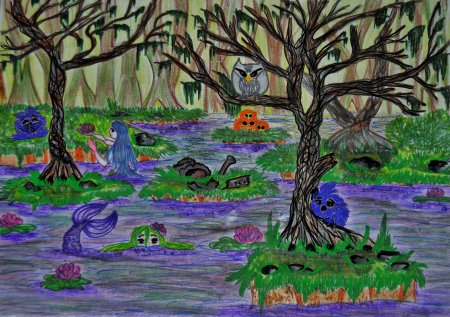 Озеро рисунок