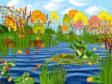 Пруд на белом фоне