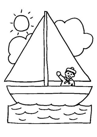 Катер раскраска для детей