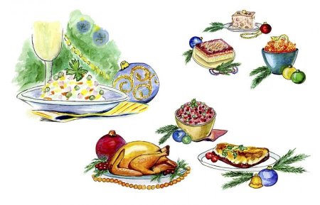 Праздничный стол рисунок для детей