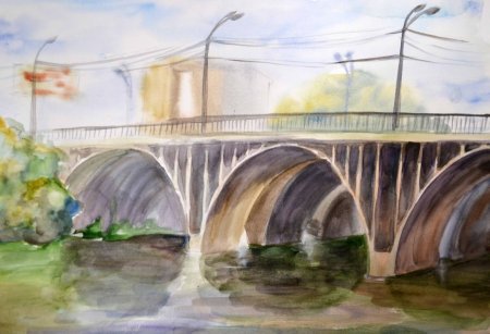 Пейзаж Екатеринбурга карандашом