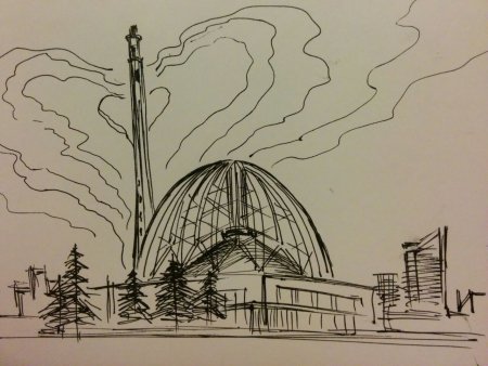 Рисование достопримечательности Екатеринбурга