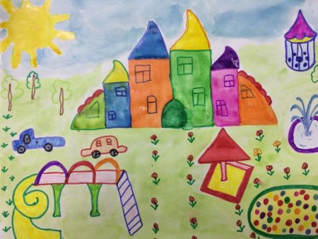 Детские рисунки города