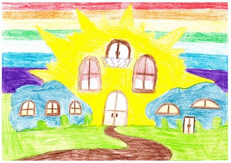 Детский рисунок домик