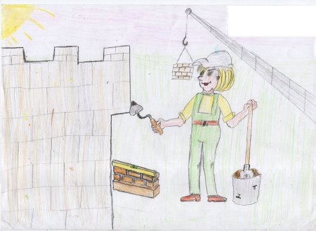 Мой папа Строитель рисунок