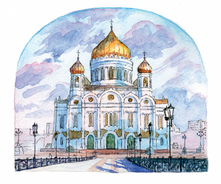 Храм Христа Спасителя зарисовка