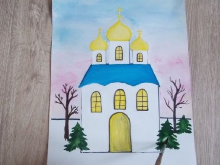 Церковь аппликация для детей