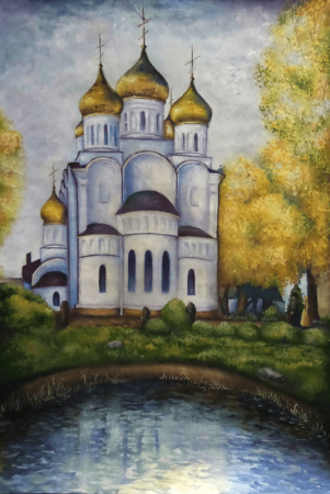 Церковь цветными карандашами