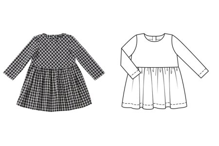 Технический рисунок детского платья