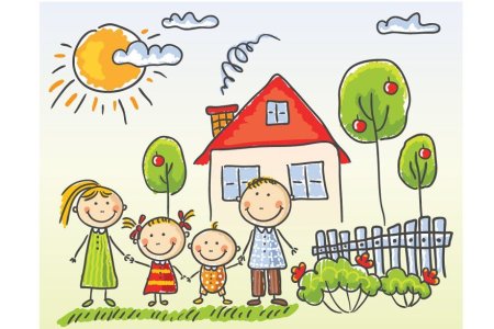 Счастливая семья рисунок